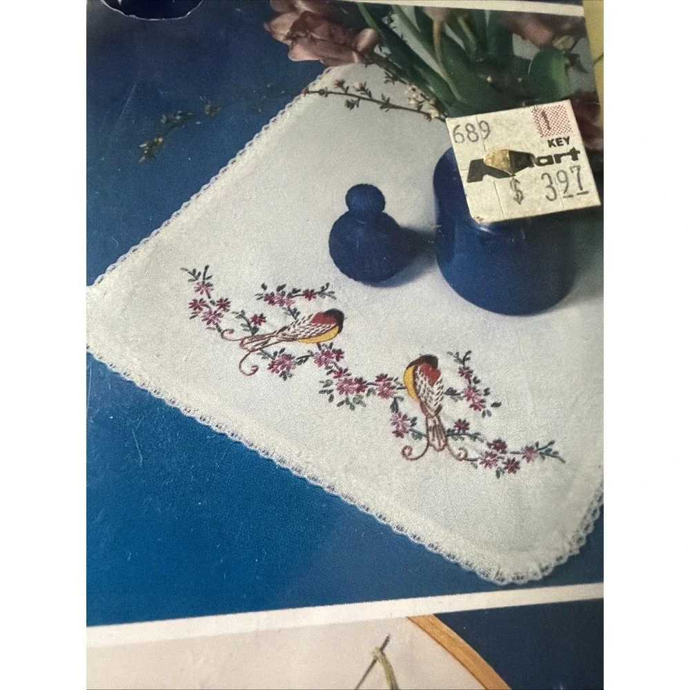 Vogart USA Bird of Paradise Stamped Embroidery Birds - Vogart Scarf Runner 8713L